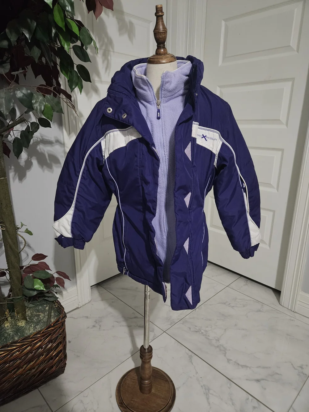 ZeroXposur Purple and White Kids Puffer Jacket